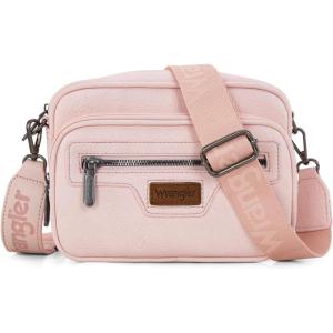 image:imageWrangler Crossbody Bag for Women Multi Pocket Crossover Bag Shoulder Pursea with Adjustable StrapPink