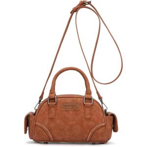 image:imageWrangler Dakota Small Crossbody Purse Vintage Top Handle Bag with Detachable StrapPocket Brown