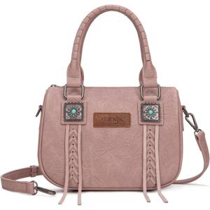 image:imageWrangler Satchel Bag Fringe Crossbody Purse Turquoise Top Handle Shoulder Bag with Detachable StrapPink