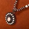 image:imageRustic Coutures Western Turquoise Necklace Jewelry for Women Cowgirl Vintage NecklaceOval ConchoWhite Turquoise