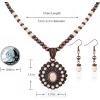 image:imageRustic Coutures Western Turquoise Necklace Jewelry for Women Cowgirl Vintage NecklaceOval ConchoWhite Turquoise