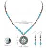 image:imageRustic Coutures Western Turquoise Necklace Jewelry for Women Cowgirl Vintage NecklaceRound ConchoTurquoise