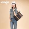 image:imageWrangler Distressed Tote Bag for Women Western Braided Purse Multi Pockets Handbags and Shoulder BagRteroblack