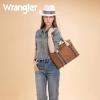 image:imageWrangler Distressed Tote Bag for Women Western Braided Purse Multi Pockets Handbags and Shoulder BagRterobrown