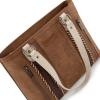 image:imageWrangler Distressed Tote Bag for Women Western Braided Purse Multi Pockets Handbags and Shoulder BagRterobrown