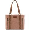 image:imageWrangler Distressed Tote Bag for Women Western Braided Purse Multi Pockets Handbags and Shoulder BagRterodeep Pink