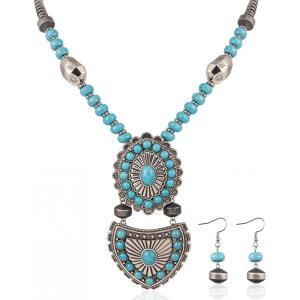 image:imageRustic Coutures Western Turquoise Necklace Jewelry for Women Cowgirl Vintage NecklaceWildTurquoise