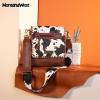 image:imageMontana West Crossbody Bags for Women with Dual Compartments Western Cross Body Purse with Leopard Print Guitar StrapBcow