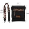 image:imageMontana West Crossbody Bags for Women with Dual Compartments Western Cross Body Purse with Leopard Print Guitar StrapBlack