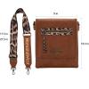 image:imageMontana West Crossbody Bags for Women with Dual Compartments Western Cross Body Purse with Leopard Print Guitar StrapDeep Brown