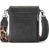 image:imageMontana West Crossbody Bags for Women with Dual Compartments Western Cross Body Purse with Leopard Print Guitar StrapGrey