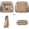 image:imageMontana West Crossbody Bags for Women with Dual Compartments Western Cross Body Purse with Leopard Print Guitar StrapKaki