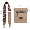 image:imageMontana West Crossbody Bags for Women with Dual Compartments Western Cross Body Purse with Leopard Print Guitar StrapKaki