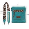 image:imageMontana West Crossbody Bags for Women with Dual Compartments Western Cross Body Purse with Leopard Print Guitar StrapTurquoise