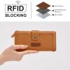 image:imageMontana West X Wrangler Womens Wallet Bifold Ladies Female Large Capacity Wallet Minimalist Card Cases Money Organizer RFID Blocking Wallet with ID Window and Zipper PocketBrown