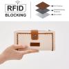 image:imageMontana West X Wrangler Womens Wallet Bifold Ladies Female Large Capacity Wallet Minimalist Card Cases Money Organizer RFID Blocking Wallet with ID Window and Zipper PocketContrast Beige Brown