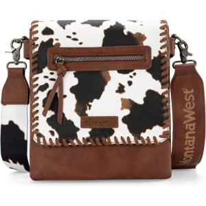 image:imageMontana West Crossbody Bags for Women with Dual Compartments Western Cross Body Purse with Leopard Print Guitar StrapBcow