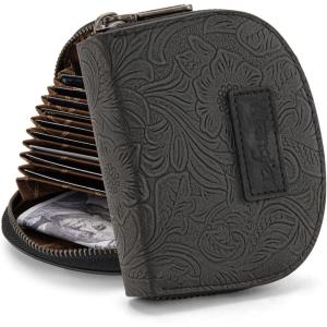 image:imageMontana West Wrangler Small Keychain Wallet for Women RFID Blocking Credit Card Holder Floral Tooling Coin Purse Coffee WG338W1021CFA Floral Black