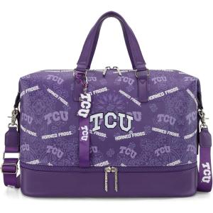 image:imageTexas Tech Duffel Gym Bag with Shoe amp Wet Compartment Texas Tech Overnight Travel Bag for Fan Graduation Gift  Beige NCTTU008BGPurple