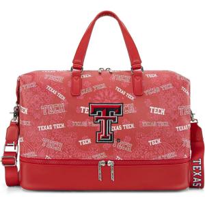 image:imageTexas Tech Duffel Gym Bag with Shoe amp Wet Compartment Texas Tech Overnight Travel Bag for Fan Graduation Gift  Beige NCTTU008BGRed