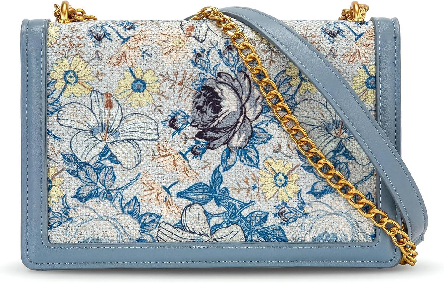 image:imageWrangler Flap Shoulder Bag for Women Vintage Floral Tooled Crossbody Purse with Chain StrapFloraljean