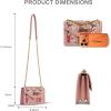 image:imageWrangler Flap Shoulder Bag for Women Vintage Floral Tooled Crossbody Purse with Chain StrapFloralpink