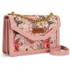 image:imageWrangler Flap Shoulder Bag for Women Vintage Floral Tooled Crossbody Purse with Chain StrapFloralpink