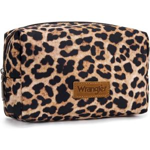 image:imageMontana West X Wrangler Travel Makeup Bag Portable Cosmetic Bag Makeup Pouch for Women Large Capacity Toiletry BagLeopard