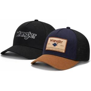 image:imageMontana West X Wrangler Mens Trucker Hat 2Piece Set Breathable Mesh Baseball Cap Structured 7Panel Adjustable Snapback HatBlacknavy