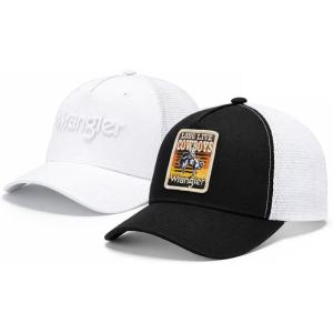 image:imageMontana West X Wrangler Mens Trucker Hat 2Piece Set Breathable Mesh Baseball Cap Structured 7Panel Adjustable Snapback HatBlackwhite1