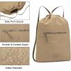 image:imageLee Drawstring Backpack Bag Lightweight Small Gym Swim Beach Bag Water Resistant Sports Sackpack for Men Women LEE48002DGYKhaki