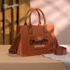 image:imageMontana West Wrangler Tote Bag for Women Retro Canvas Top Handle Purses and HandbagsBrown