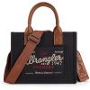 image:imageMontana West Wrangler Tote Bag for Women Retro Canvas Top Handle Purses and HandbagsJet Black