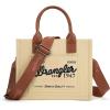 image:imageMontana West Wrangler Tote Bag for Women Retro Canvas Top Handle Purses and HandbagsTan