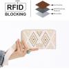 image:imageMontana West X Wrangler Western Wristlet Wallet for Women Aztec Studded Wallet Large Capacity Clutch Wallets with ID WindowDenim Beige