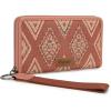 image:imageMontana West X Wrangler Western Wristlet Wallet for Women Aztec Studded Wallet Large Capacity Clutch Wallets with ID WindowDenim Pink