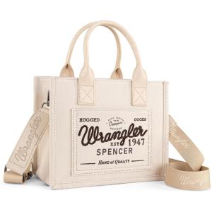image:imageMontana West Wrangler Tote Bag for Women Retro Canvas Top Handle Purses and HandbagsBeigecoffee