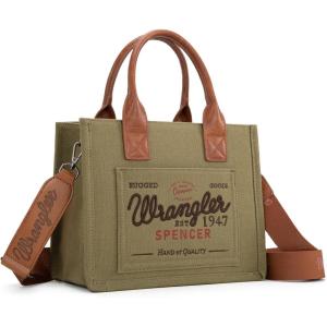 image:imageMontana West Wrangler Tote Bag for Women Retro Canvas Top Handle Purses and HandbagsGreen