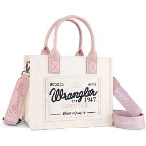 image:imageMontana West Wrangler Tote Bag for Women Retro Canvas Top Handle Purses and HandbagsLight Pink