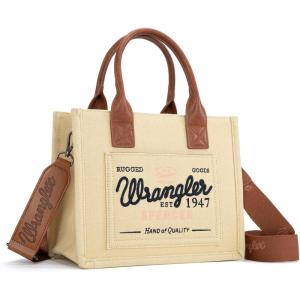 image:imageMontana West Wrangler Tote Bag for Women Retro Canvas Top Handle Purses and HandbagsTan