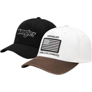 image:imageMontana West X Wrangler Baseball Cap 2Piece Set Structured Breathable Trucker Hat with 7Panel AdjustableWhite and Black