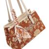 image:imageWrangler Floral Whisper Satchel Bags for Women Vintage Embroidered Purse with Shoulder StrapBrown