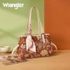 image:imageWrangler Floral Whisper Satchel Bags for Women Vintage Embroidered Purse with Shoulder StrapBrown