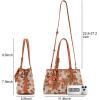 image:imageWrangler Floral Whisper Satchel Bags for Women Vintage Embroidered Purse with Shoulder StrapDark Brown