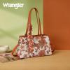 image:imageWrangler Floral Whisper Satchel Bags for Women Vintage Embroidered Purse with Shoulder StrapDark Brown