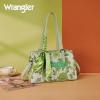 image:imageWrangler Floral Whisper Satchel Bags for Women Vintage Embroidered Purse with Shoulder StrapGreen