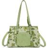 image:imageWrangler Floral Whisper Satchel Bags for Women Vintage Embroidered Purse with Shoulder StrapGreen