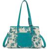 image:imageWrangler Floral Whisper Satchel Bags for Women Vintage Embroidered Purse with Shoulder StrapTurquoise