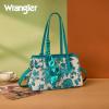 image:imageWrangler Floral Whisper Satchel Bags for Women Vintage Embroidered Purse with Shoulder StrapTurquoise