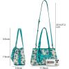image:imageWrangler Floral Whisper Satchel Bags for Women Vintage Embroidered Purse with Shoulder StrapTurquoise